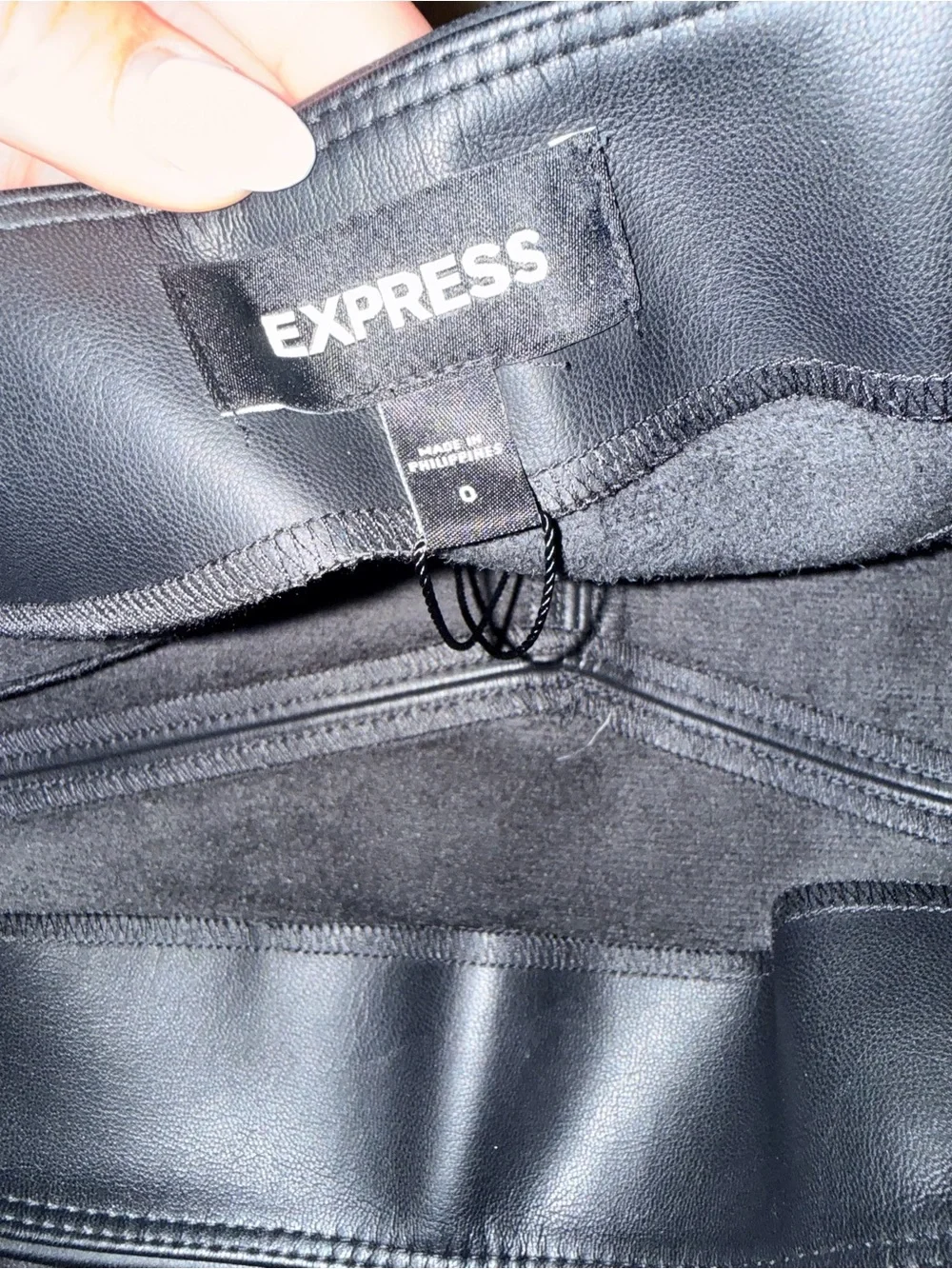 Express Black Faux Leather Pencil Skirt
